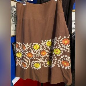 Vintage Linen Daisy Skirt 8 ( fits like 10)